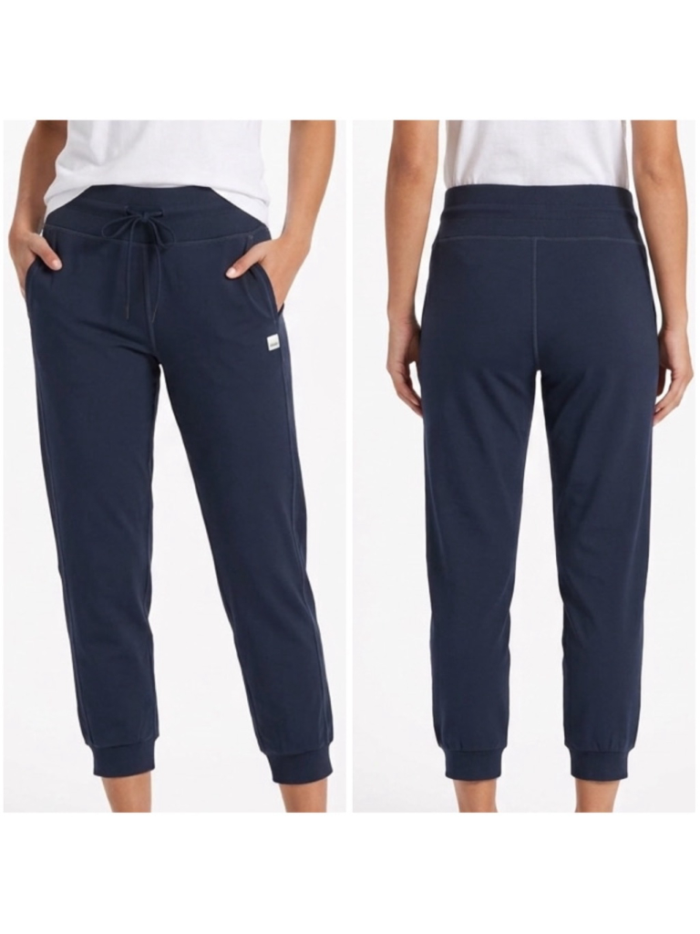 Vuori Womenâs Daily Form Navy Leggings Size Xl Stretch Yoga Joggers Drawstring